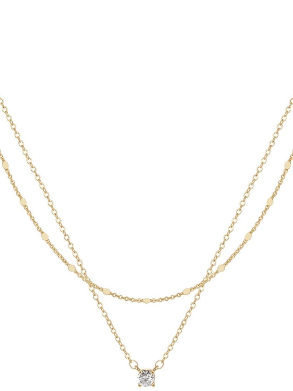 Gold Layered Necklace for Women,Dainty 14K Gold Plated Pendant Necklace Simple C